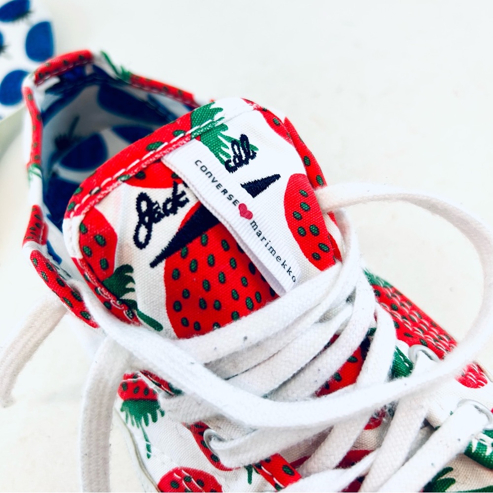 Converse Marimekko x Jack Purcell Ox White Red Strawberry Sneakers size 6 37 - Picture 7 of 14